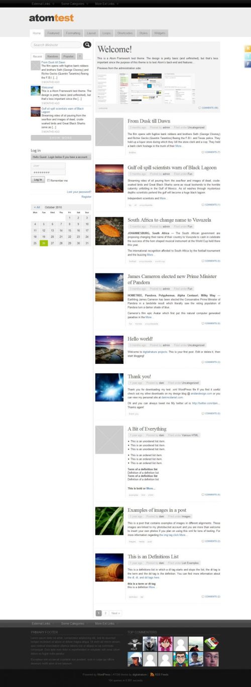 Çok Harika Bir Wordpress Teması: Atom