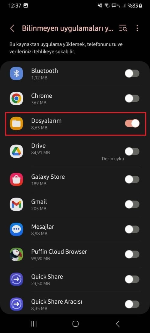 Android Telefona Uygulama Yükleme