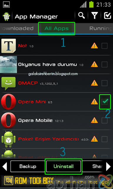 Kaldırılmayan Android Uygulamasını Kaldırmak Scre222