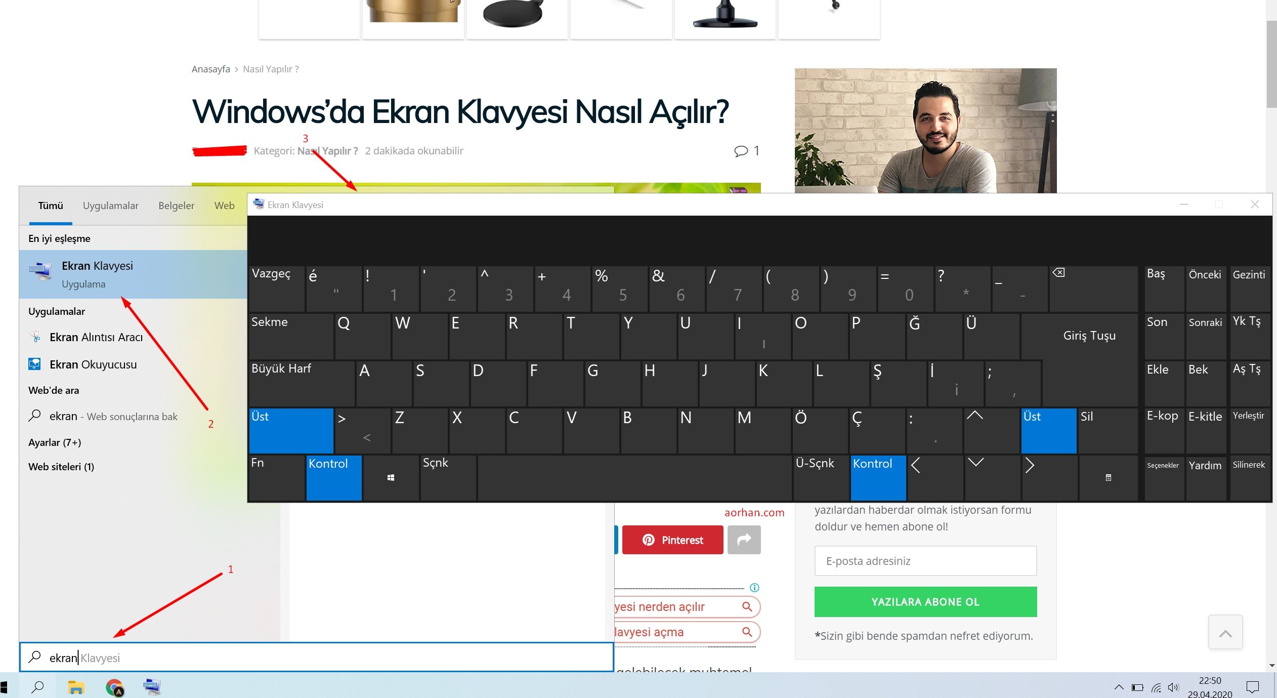 Windows’da Ekran Klavyesi Nasıl Açılır? Windows’da Ekran Klavyesi Nasıl Açılır?