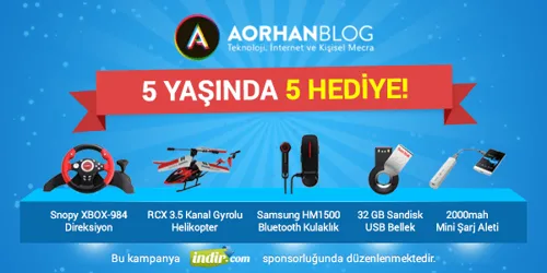 AOrhan.COM 5 Yaşında 5 Hediye Çekilişi