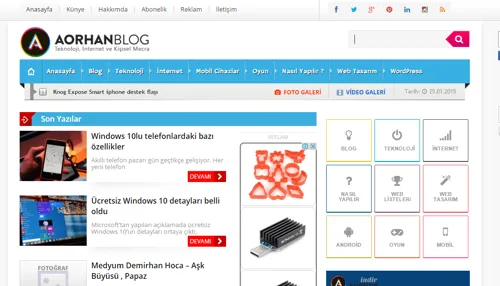 AOrhan.Com Tema Değişikliği