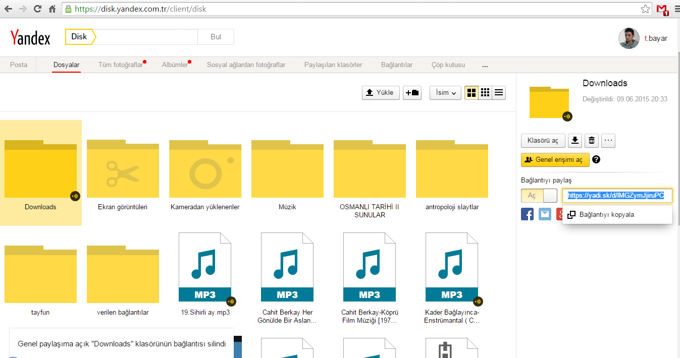 Yandex Disk’te Nasıl Dosya Paylaşılır?
