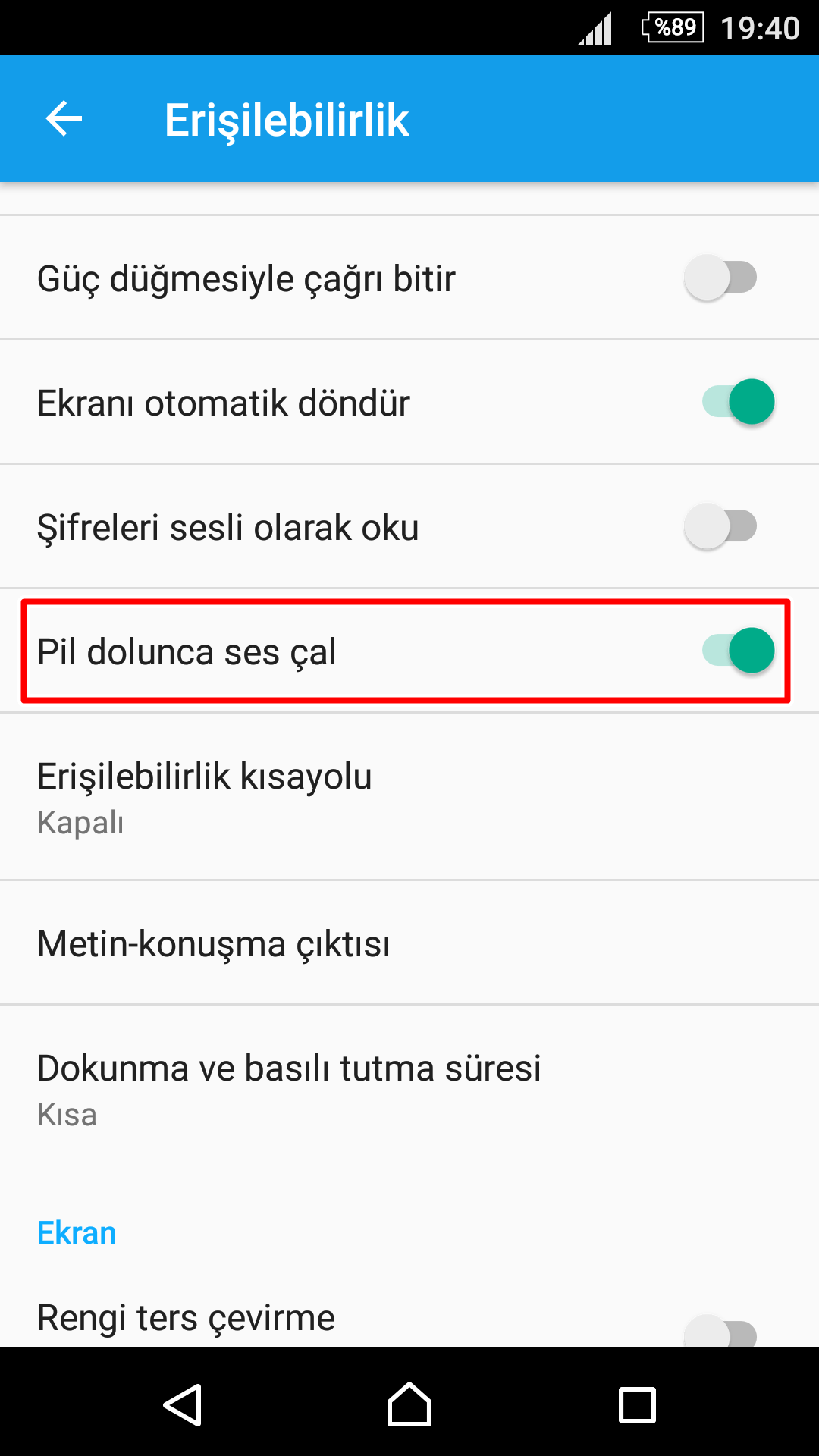 Sony Xperia Z'lerde Pil Doldu Uyarı Sesi Nasıl Açılır?