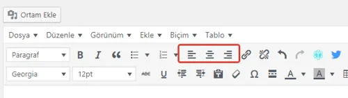 Wordpress Metin Editörüne İki Yana Yaslama Kodu Eklemek (Justify)