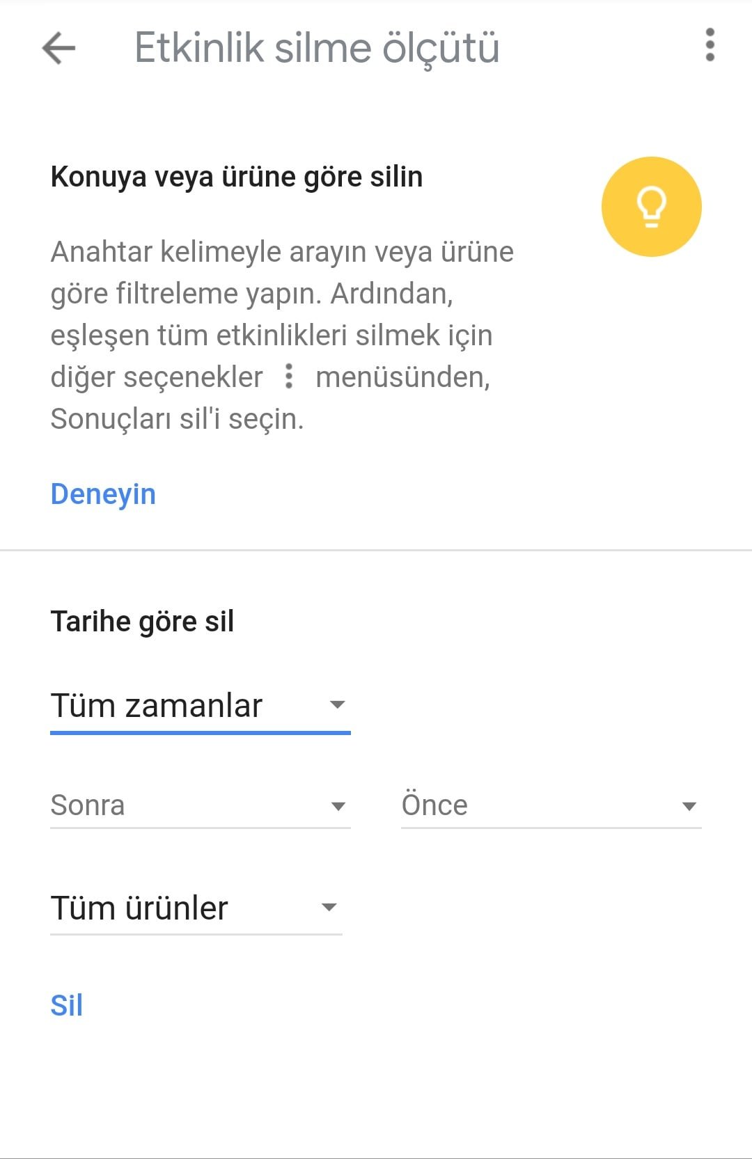 Google verilerini tamamen silin Google verilerini tamamen silin
