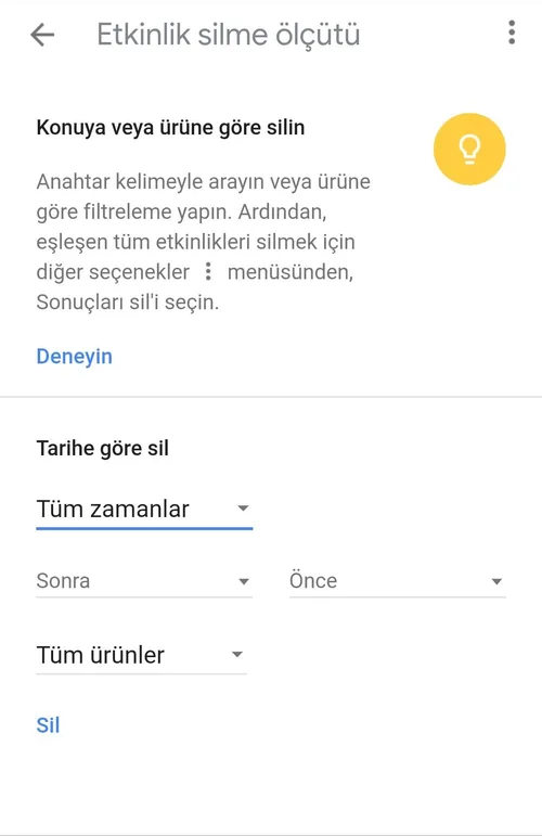 Google verilerini tamamen silin