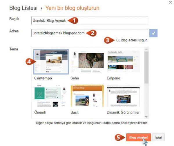 ücretsiz blog nasıl açılır