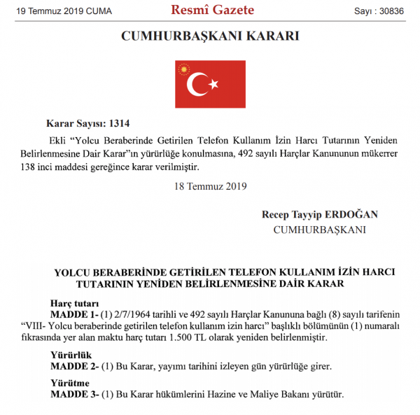 IMEI Kayıt Ücretleri Ne Kadar? Son Zamla Ne Kadar Oldu? cumhurbaşkanlığı kararnamesi