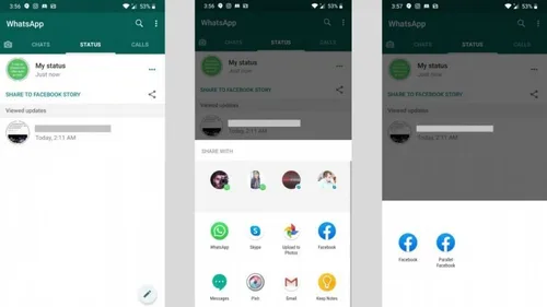 Whatsapp Durumunu Facebook Durumunda Paylaşma