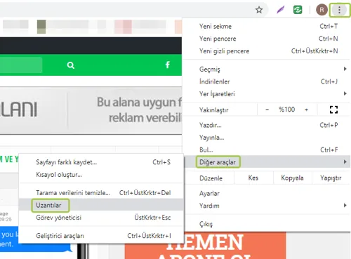 Chrome'da Tarayıcı Uzantılarını Yönetme