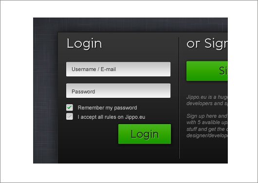 Login page Login page