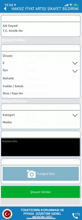 Haksız Fiyat Artışı Bildirimi Yapma Haksız Fiyat Artışı Bildirimi Yapma