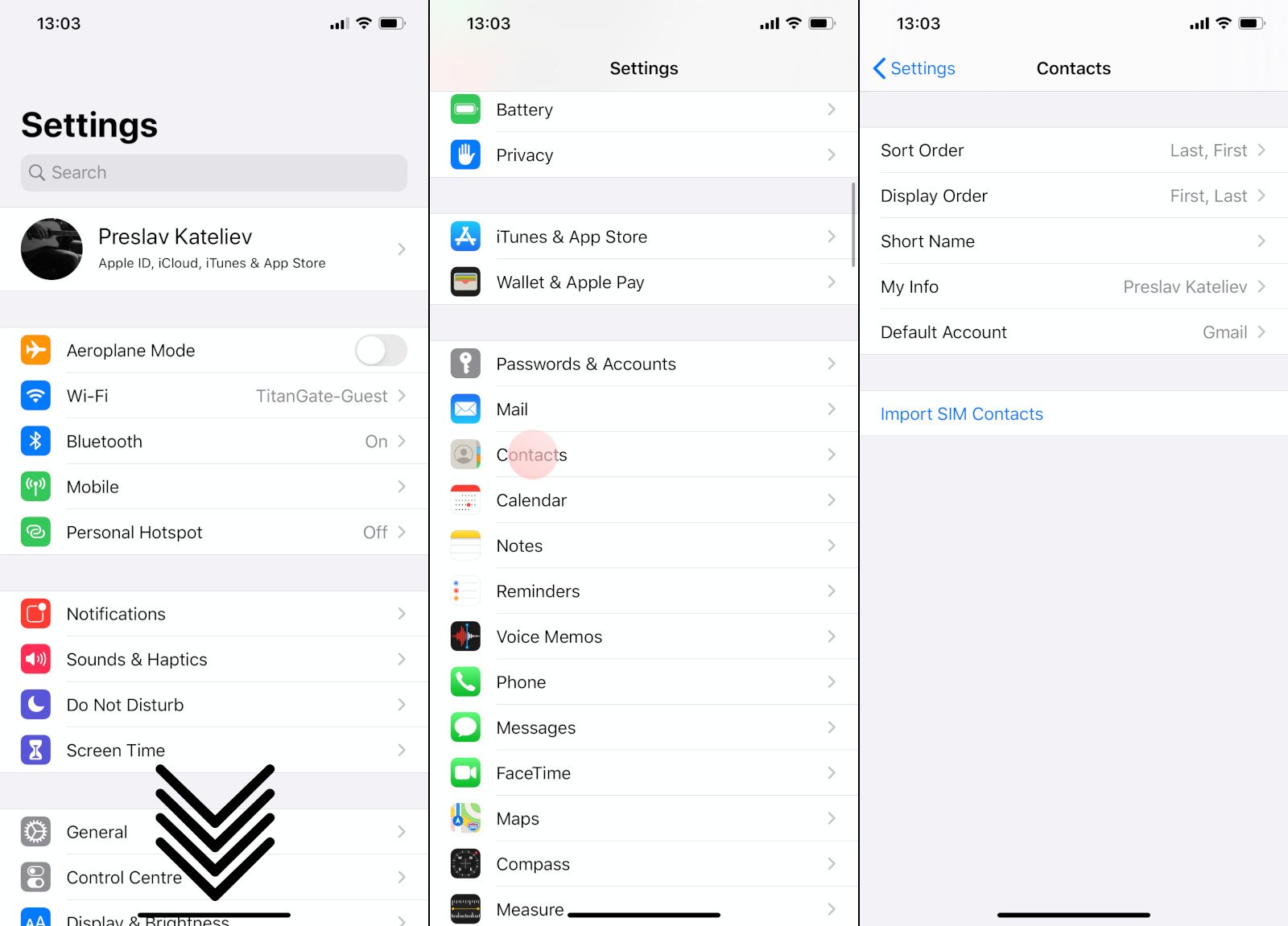 iPhone'da Basit Rehber Ayarı Kişileri Görüntüleme