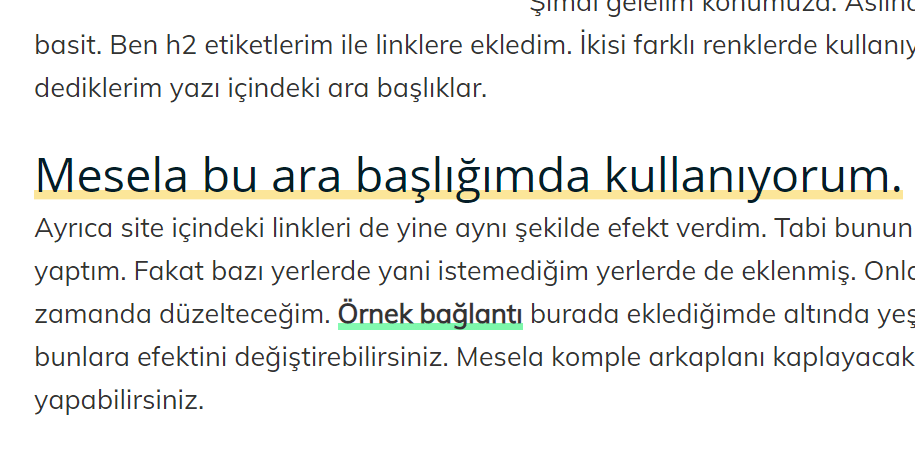 CSS ile Yazı veya Linklere Vurgu Efekti (Highlight) Ekleme