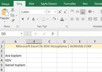 Microsoft Excel ile KDV Nasıl Hesaplanır? Excel KDV Hesaplama Formülü Excel ile KDV hesaplama tablosu oluşturma