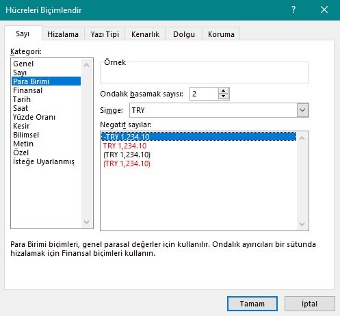 Microsoft Excel ile KDV Nasıl Hesaplanır? Excel KDV Hesaplama Formülü Excel Türk Lirası seçimi