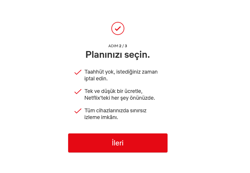 NetFlix abonelik türü seçme